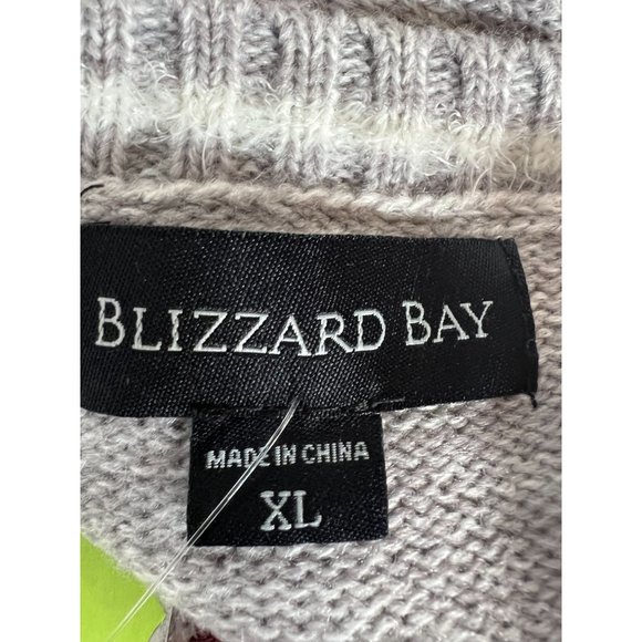 Blizzard Bay Christmas Sweater Blinking Skating Penguin XL Grey Holiday Acrylic - Picture 9 of 16